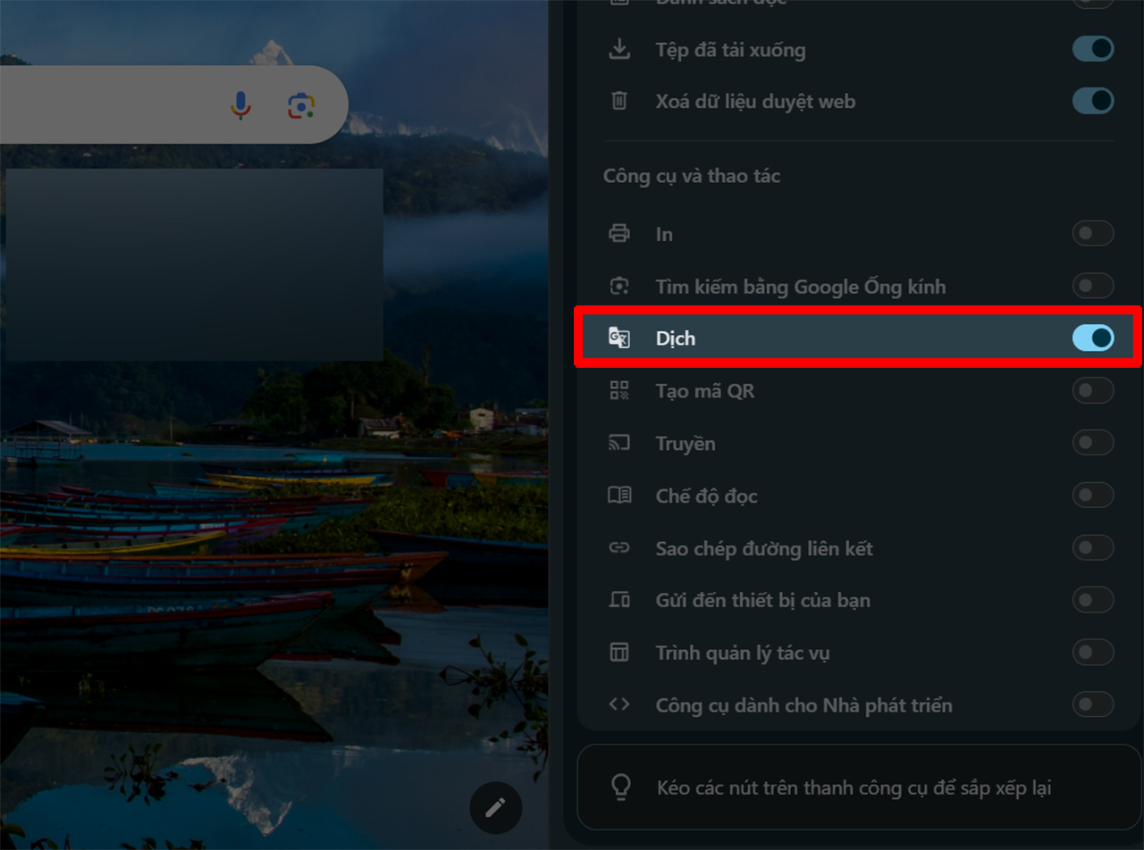 Cách ghim biểu tưởng Google dịch lên thanh công cụ Chrome