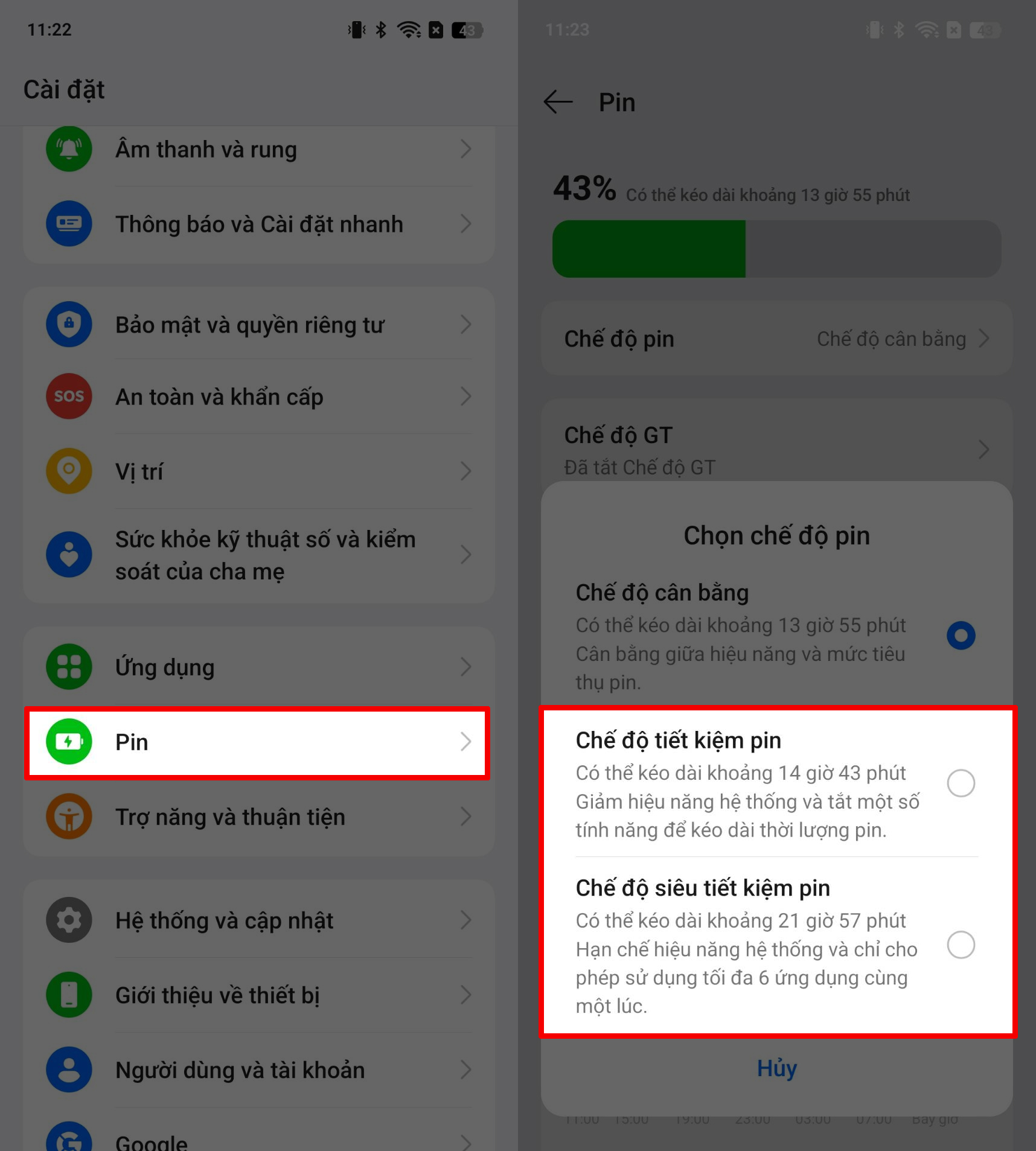 Cách bật tiết kiệm pin trên realme 14 5G