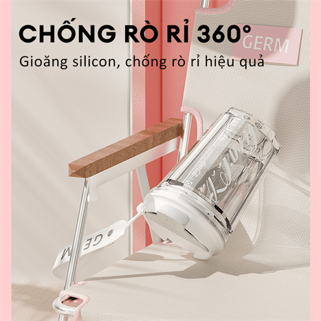 Bình nước GERM GE-CK23SS-S23 390 ml có ống hút, dây treo