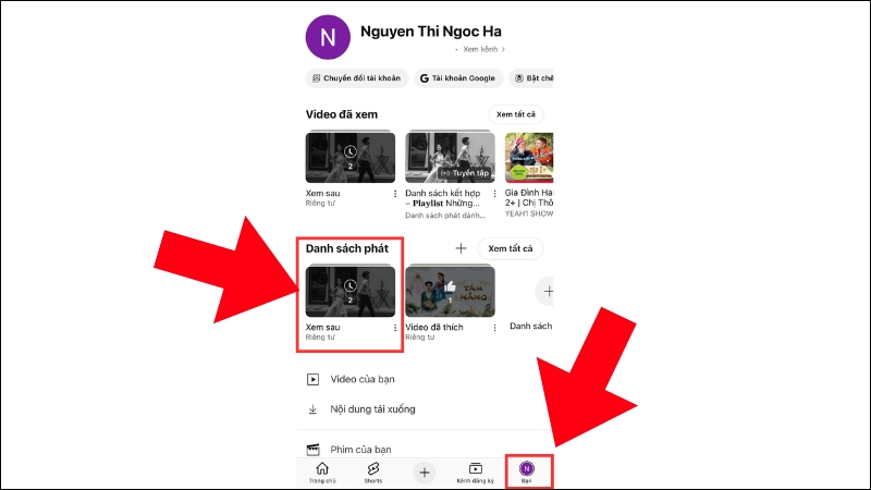 Bấm v&agrave;o biểu tượng ảnh đại diện để xem Video xem sau
