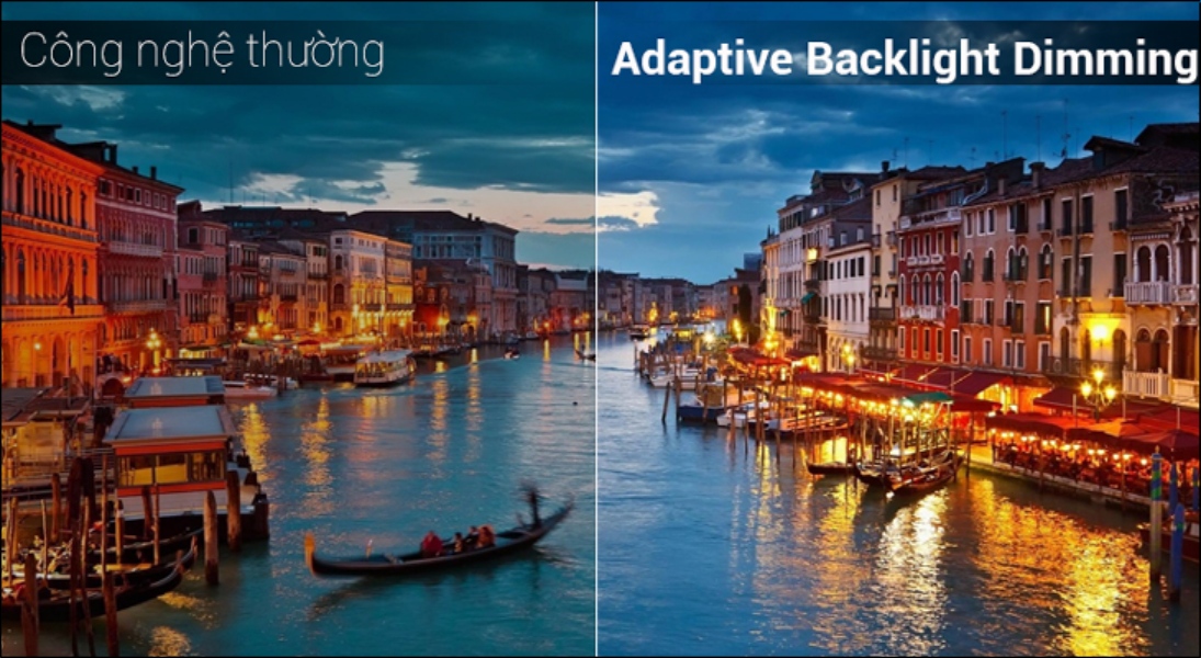 Công nghệ Adaptive Backlight Dimming giúp cải thiện chi tiết hình ảnh nhờ việc tối ưu độ tương phản