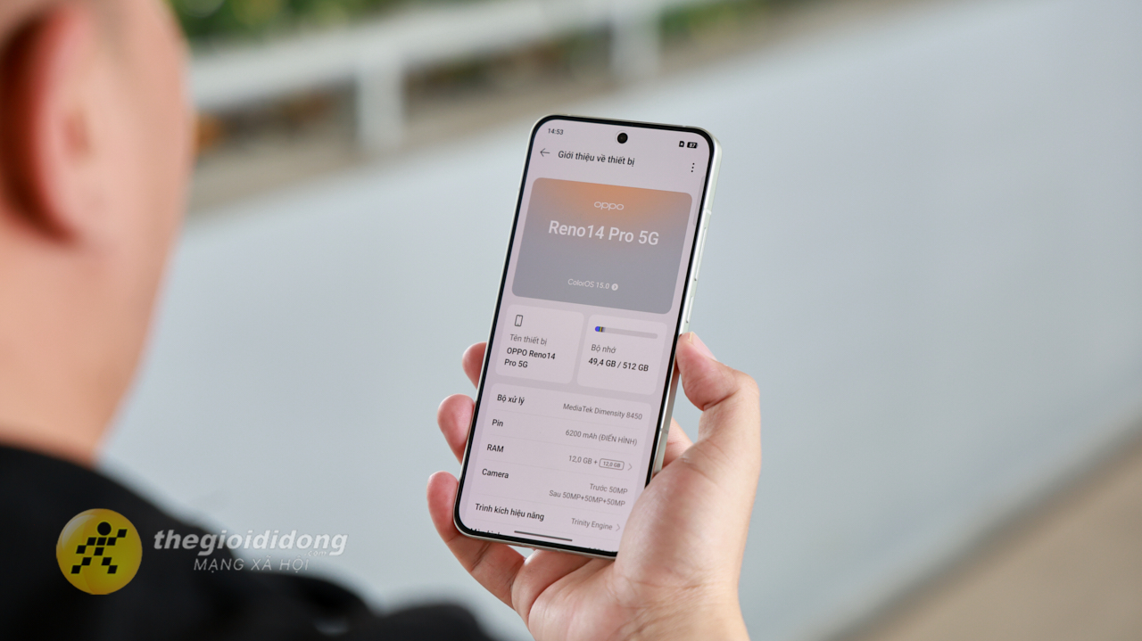 Trên Tay Oppo Reno14 Pro 5G: Thiết Kế Đẹp, Camera 50 Mp, Pin 6.200 Mah Trên Tay Oppo Reno14 Pro 5G: Thiết Kế Đẹp, Camera 50 Mp, Pin 6.200 Mah