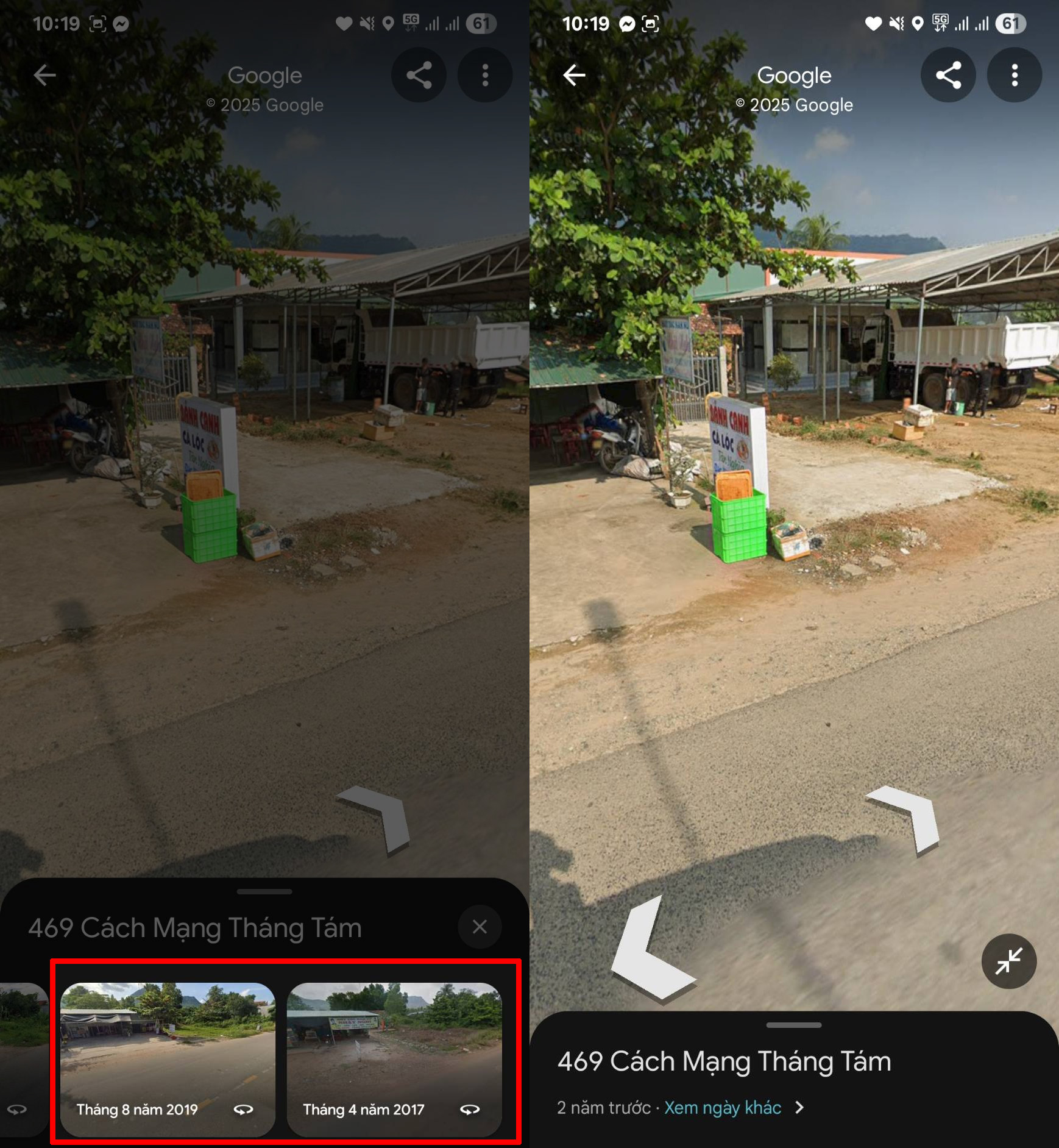 Cách xem nhà cũ trên Google Maps