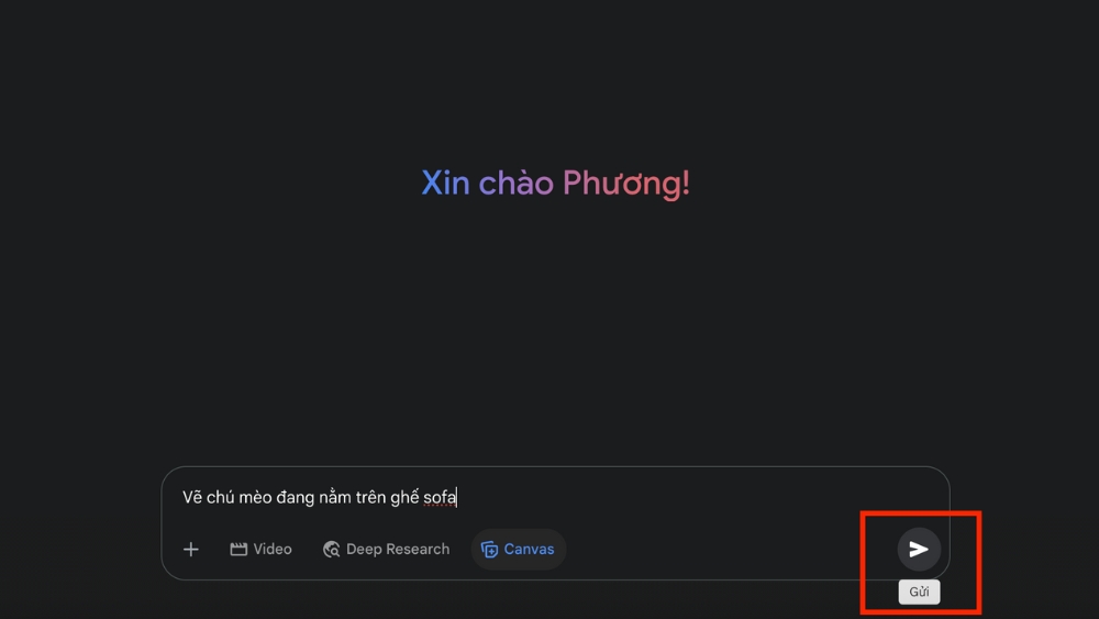 Nhập m&ocirc; tả h&igrave;nh ảnh bạn muốn tạo v&agrave;o &ocirc; chat