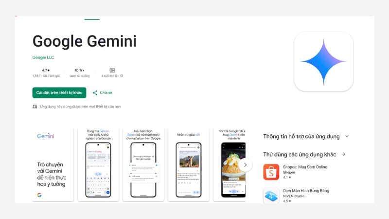 Cập nhật ứng dụng Google Gemini l&ecirc;n phi&ecirc;n bản mới nhất
