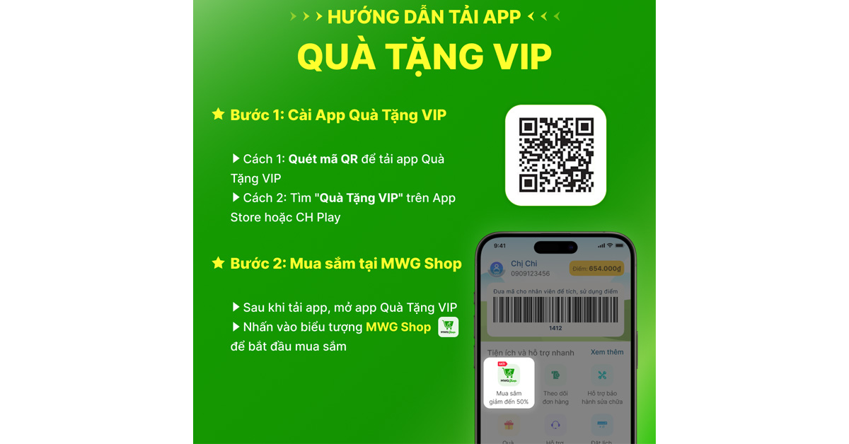 Cách tải app và mua sắm tại MWG Shop
