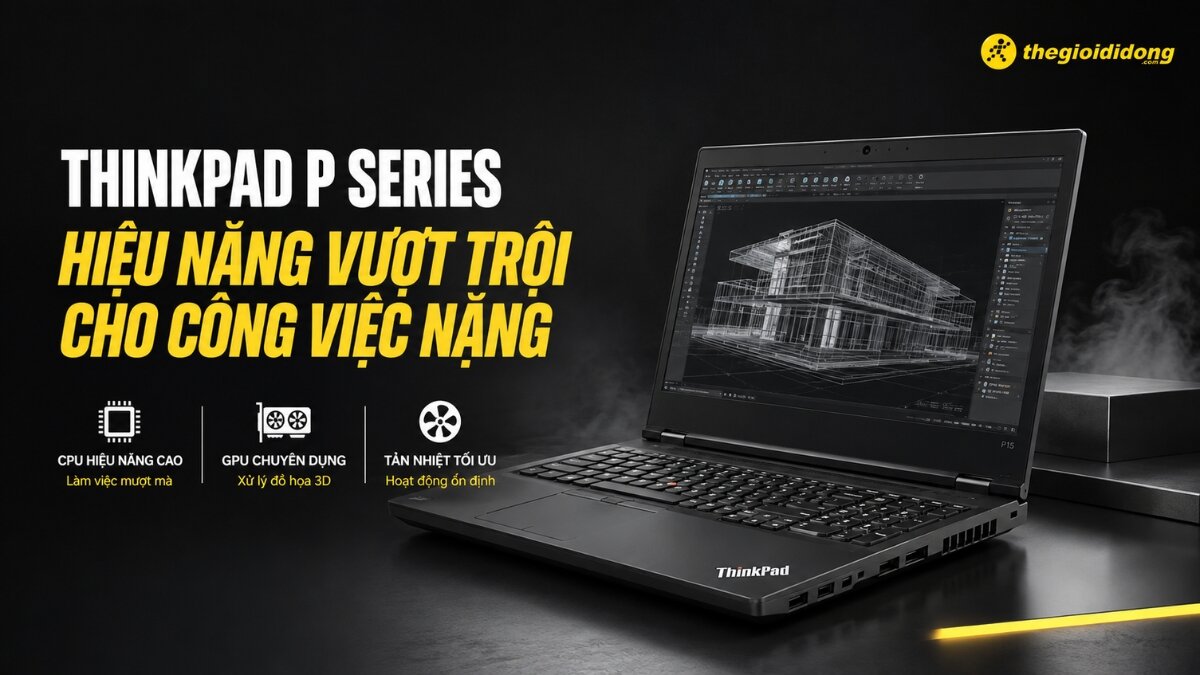 Lenovo ThinkPad P Series là máy trạm di động dành cho công việc nặng và đồ họa.