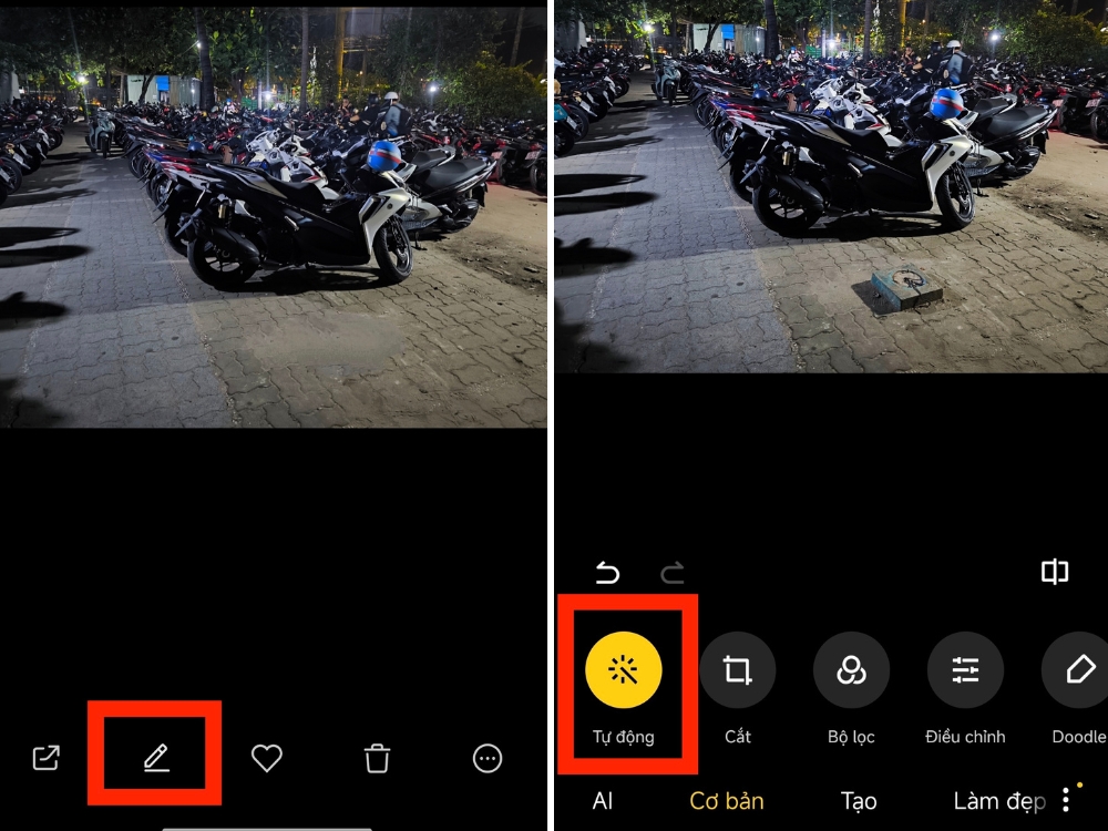 Chỉnh sửa > Chọn Tự động Chỉnh sửa > Chọn Tự động