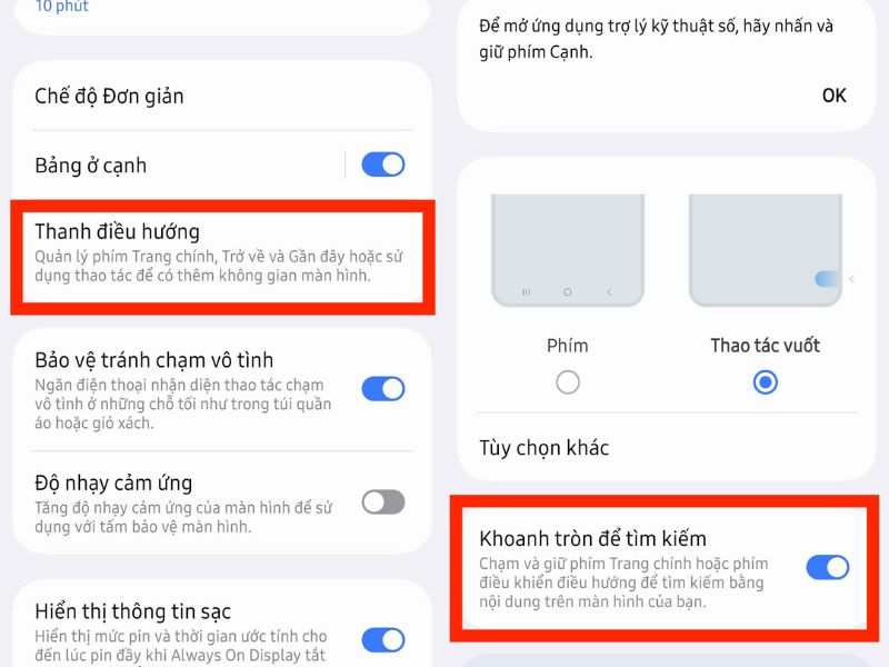 Bật t&ugrave;y chọn Khoanh tr&ograve;n để t&igrave;m kiếm
