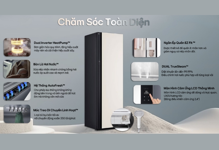 Tủ chăm sóc quần áo LG giúp chăm sóc đồ cao cấp toàn diện hơn
