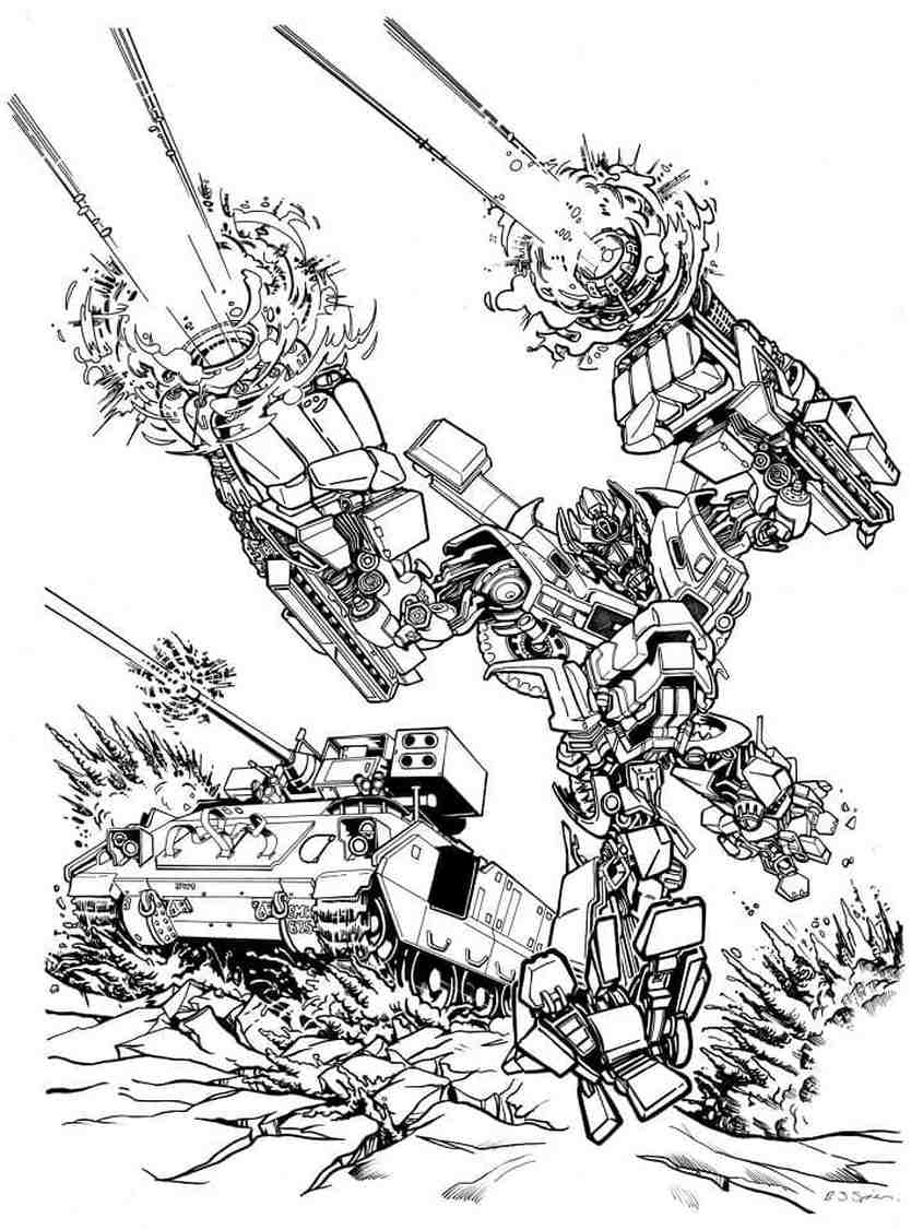 Tranh tô màu robot biến hình - 10 Tranh tô màu robot biến hình - 10