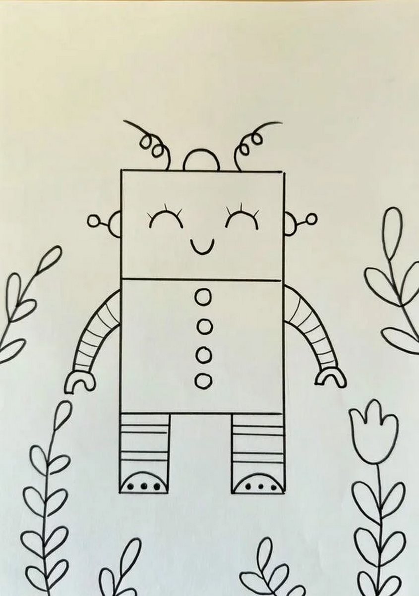 Tranh tô màu robot dễ thương - 8 Tranh tô màu robot dễ thương - 8