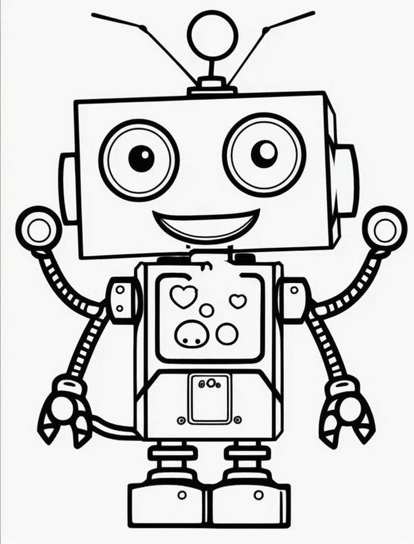 Tranh tô màu robot dễ thương - 9 Tranh tô màu robot dễ thương - 9