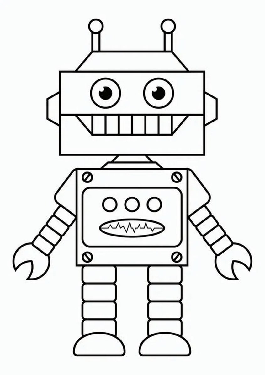 Tranh tô màu robot dễ thương - 12 Tranh tô màu robot dễ thương - 12