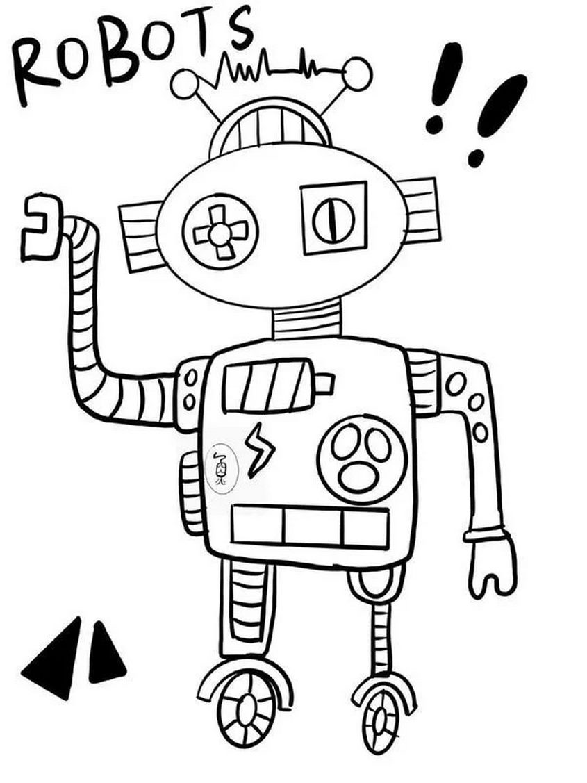 Tranh tô màu robot dễ thương - 13 Tranh tô màu robot dễ thương - 13