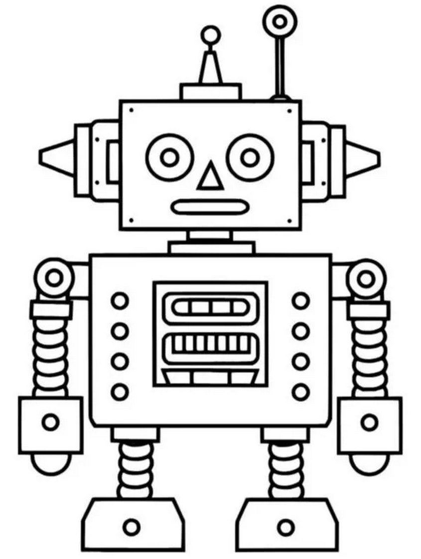 Tranh tô màu robot dễ thương - 15 Tranh tô màu robot dễ thương - 15