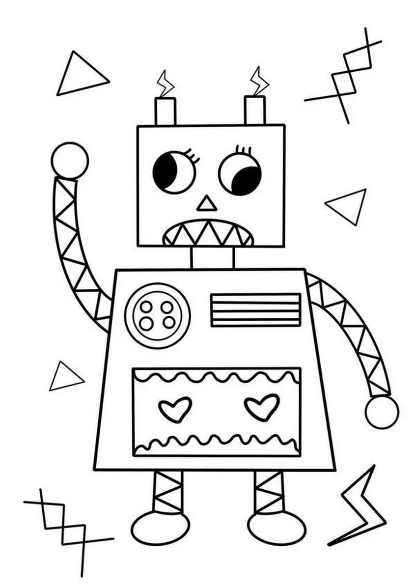 Tranh tô màu robot dễ thương - 16 Tranh tô màu robot dễ thương - 16
