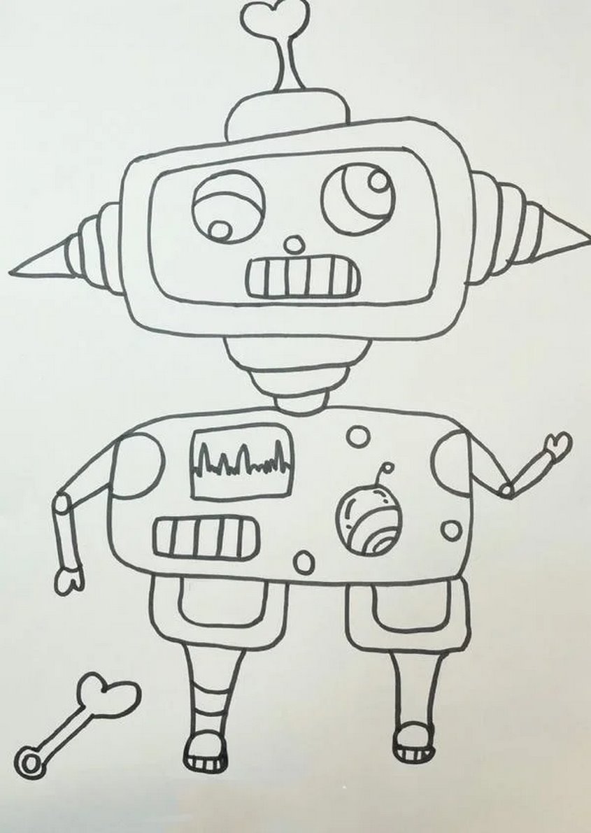 Tranh tô màu robot dễ thương - 17 Tranh tô màu robot dễ thương - 17