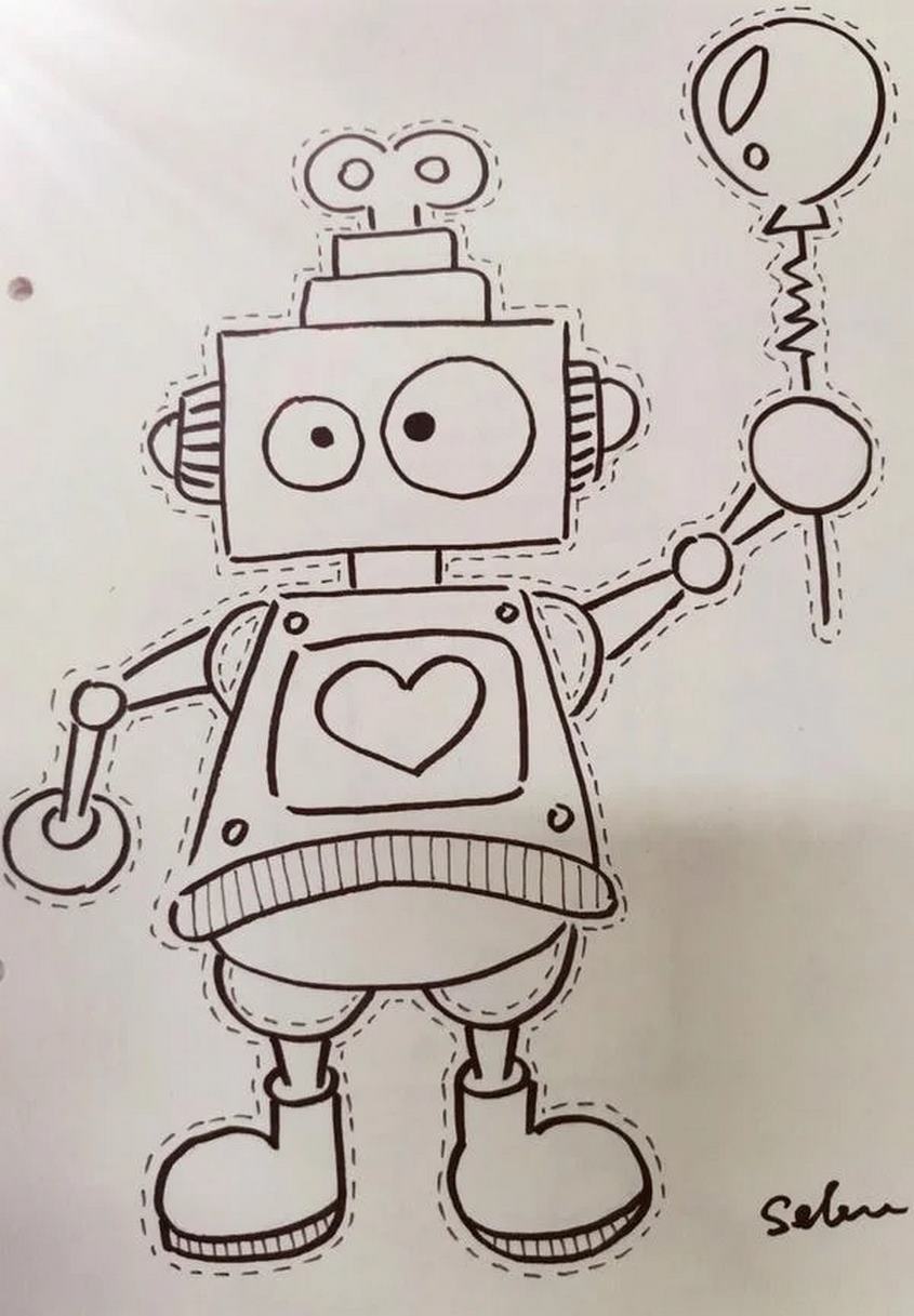 Tranh tô màu robot dễ thương - 18 Tranh tô màu robot dễ thương - 18
