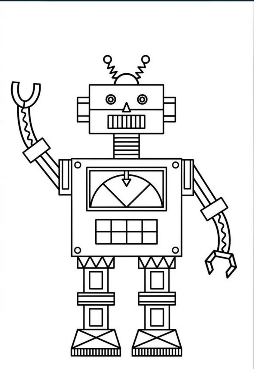 Tranh tô màu robot dễ thương - 36 Tranh tô màu robot dễ thương - 36
