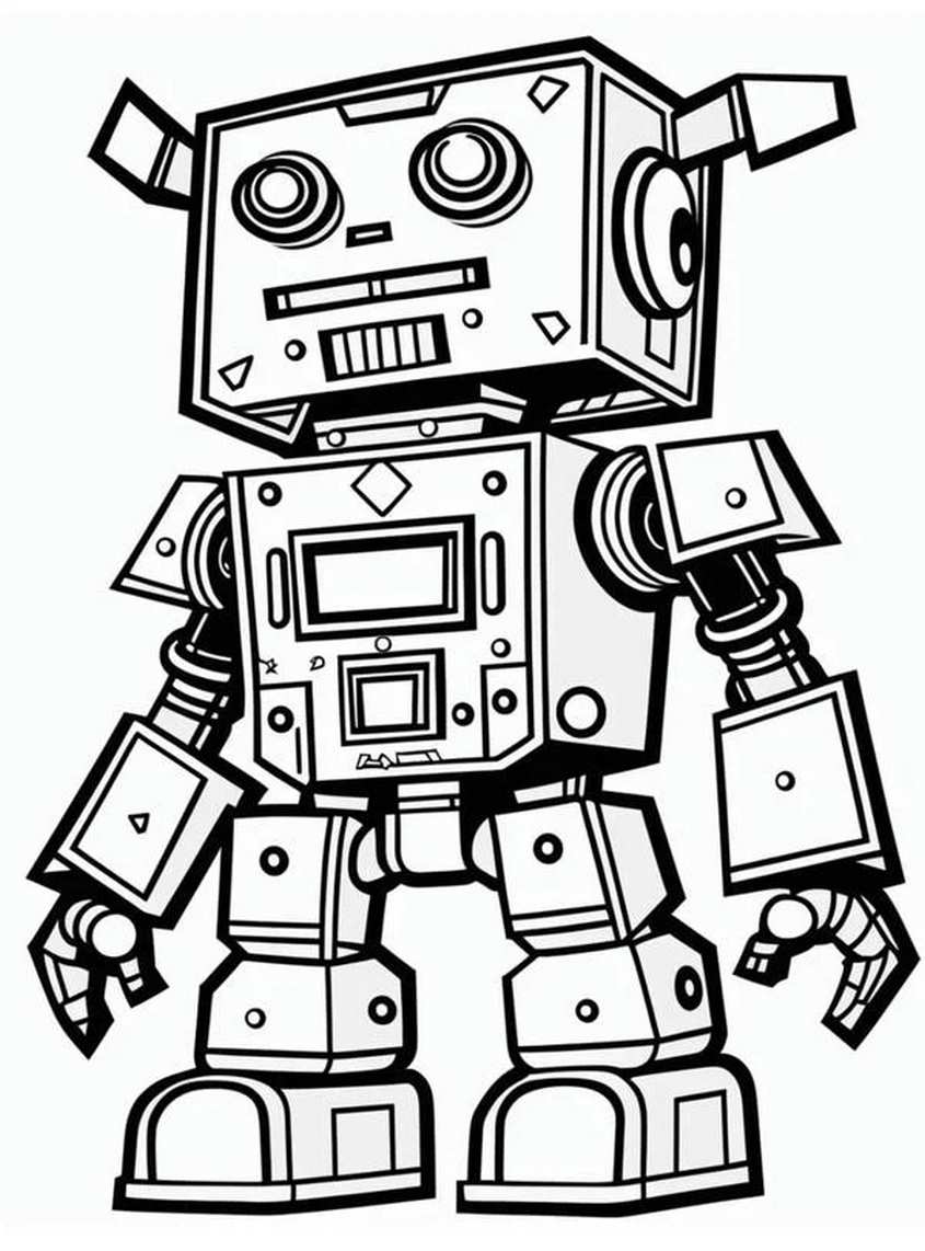 Tranh tô màu robot dễ thương - 37 Tranh tô màu robot dễ thương - 37