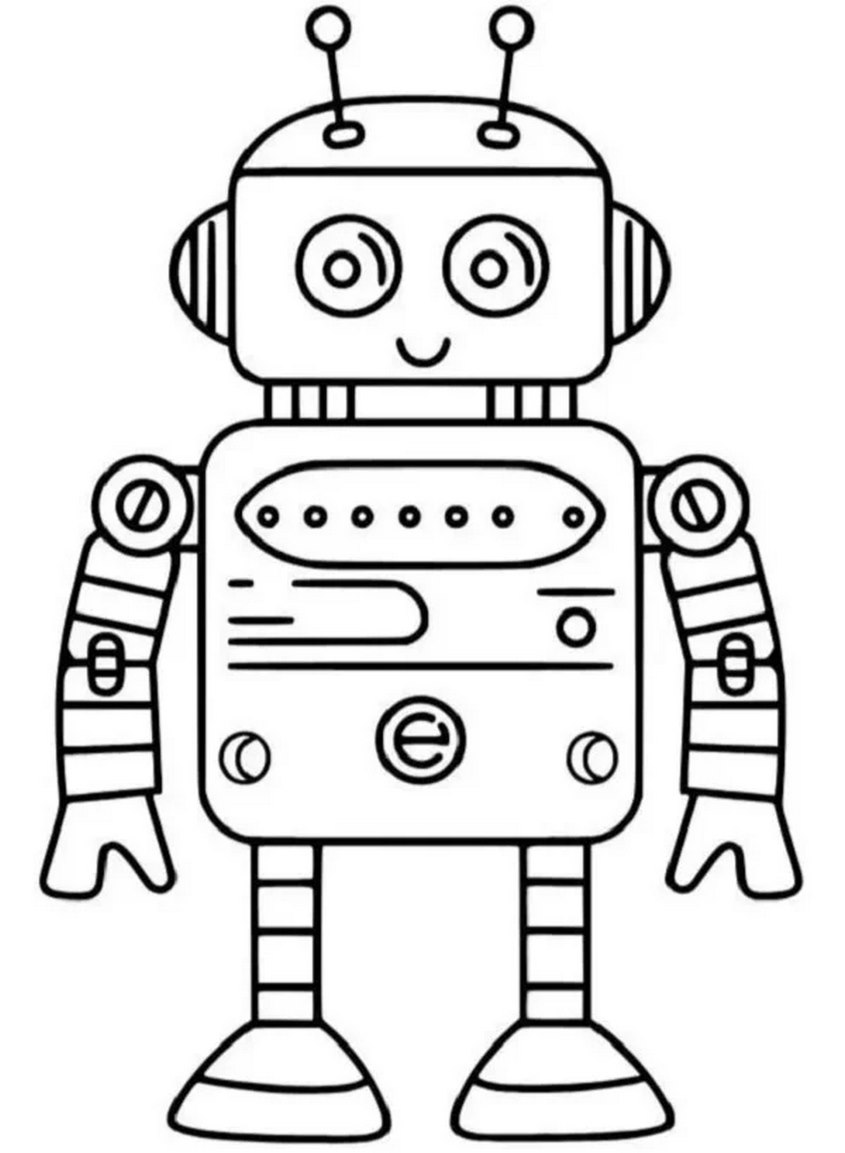 Tranh tô màu robot dễ thương - 38 Tranh tô màu robot dễ thương - 38