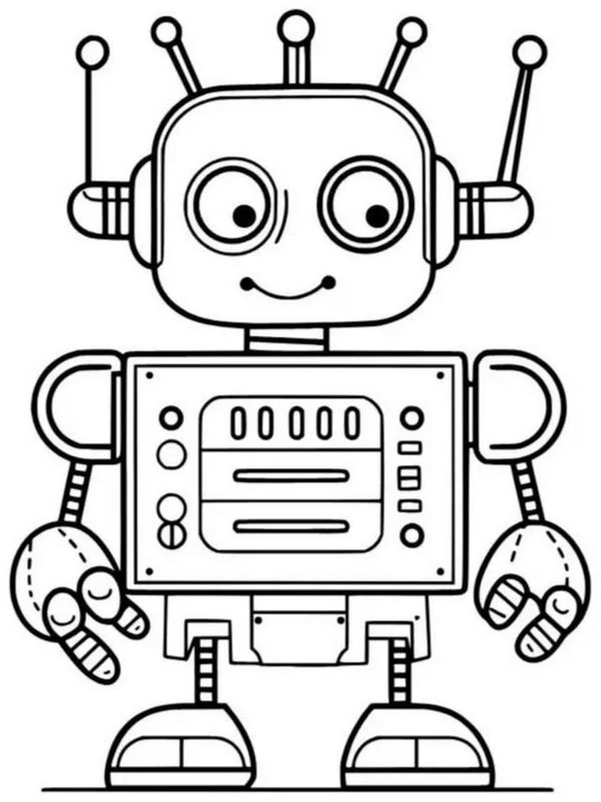 Tranh tô màu robot dễ thương - 40 Tranh tô màu robot dễ thương - 40