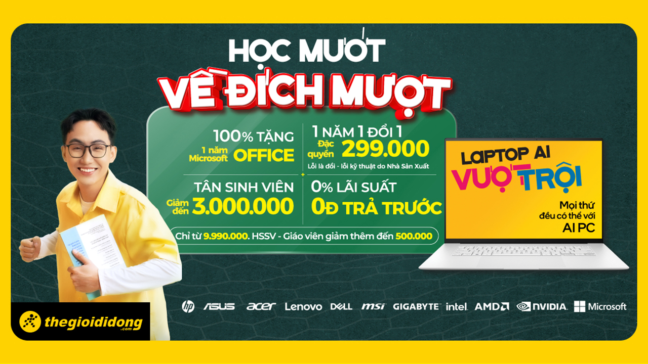 Laptop Asus Vivobook vượt trội ưu đãi, làm thủ lĩnh học đường chỉ từ 9.99 triệu