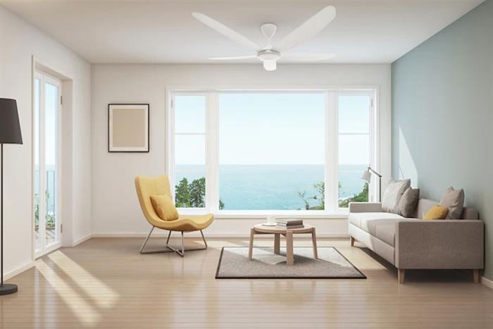 Quạt trần Sunhouse Apex 5 cánh APF7668W 60W có màu trắng trang nhã phù hợp với nhiều không gian