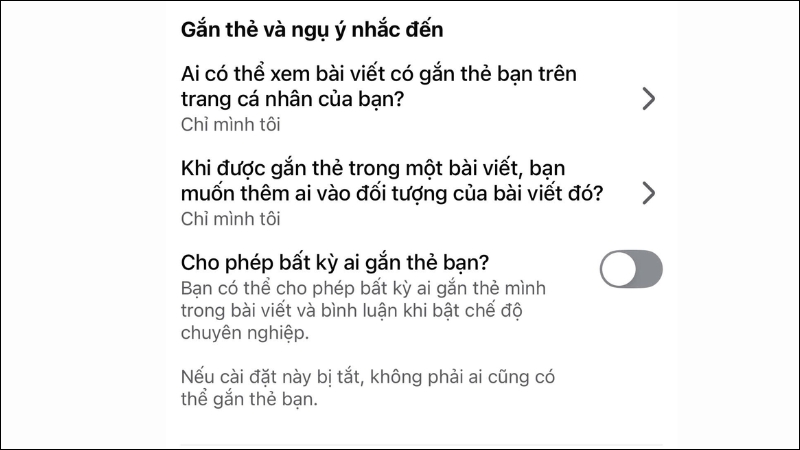 Tắt gắn thẻ