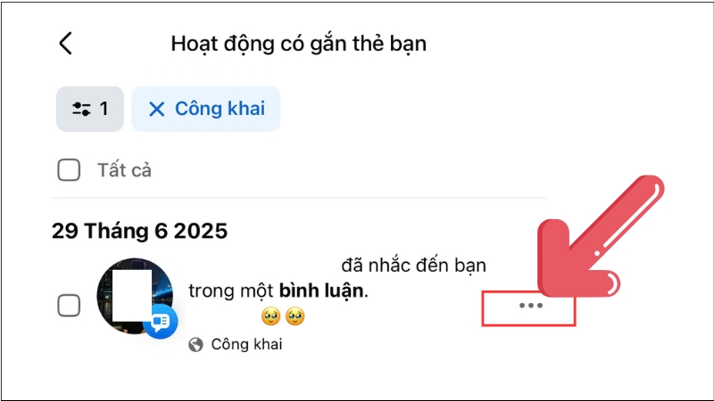 hấn biểu tượng ba chấm v&agrave; chọn Gỡ thẻ
