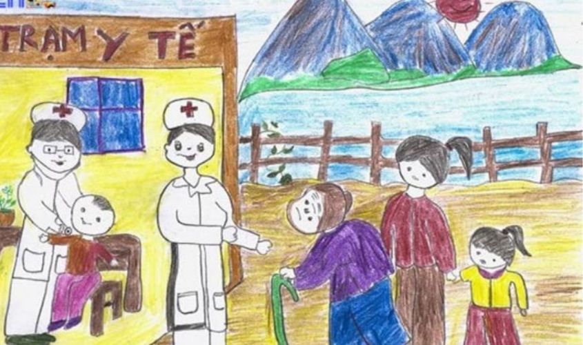 Tranh mẫu 4: ước mơ làm bác sĩ