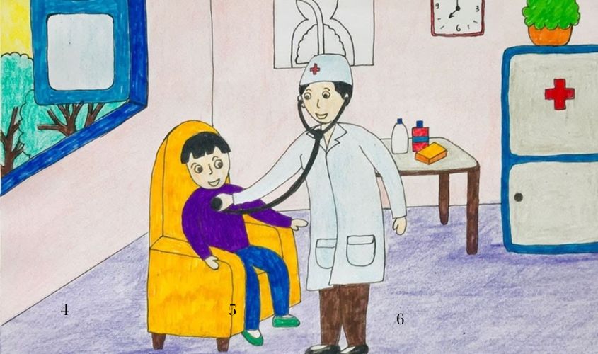 Tranh mẫu 5: ước mơ làm bác sĩ