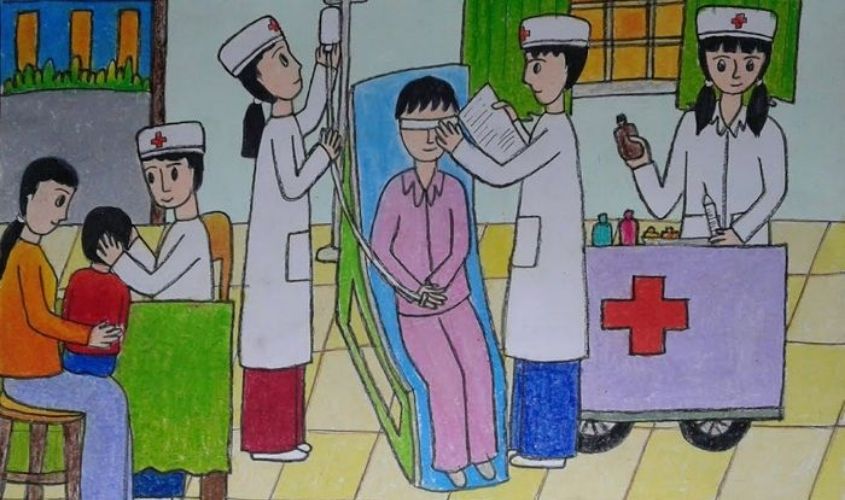 Tranh mẫu 8: ước mơ làm bác sĩ
