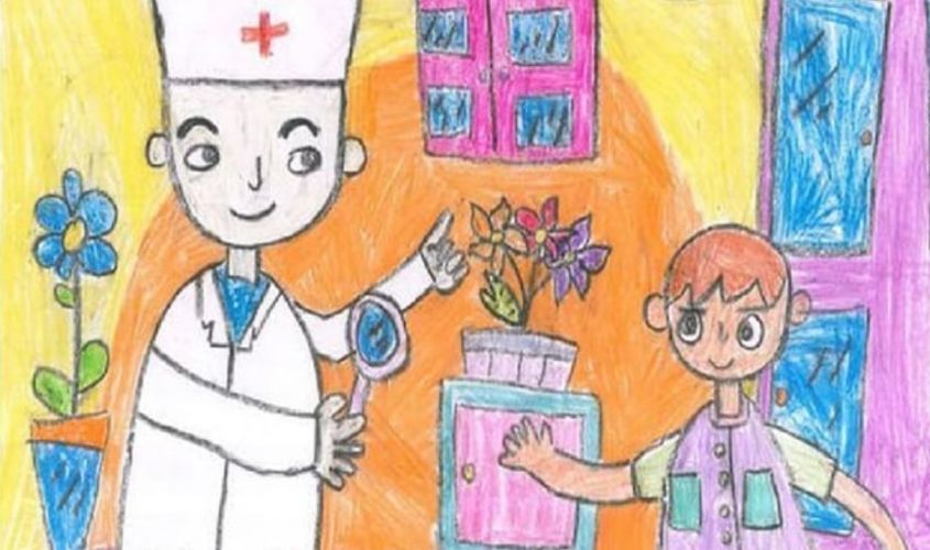 Tranh mẫu 1: ước mơ làm bác sĩ