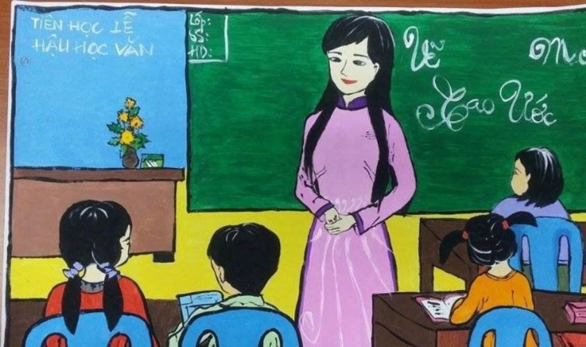 Bức tranh đơn giản nhưng mang nhiều ý nghĩa về người lái đò