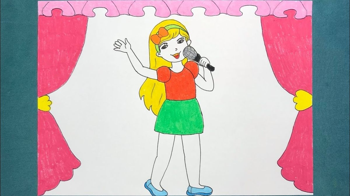 Tranh mẫu 7: ước mơ em làm ca sĩ