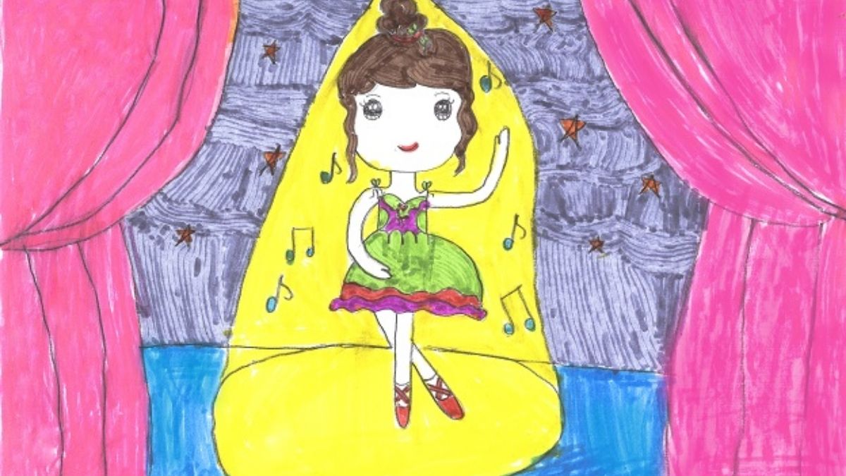 Tranh mẫu 3: ước mơ em làm ca sĩ