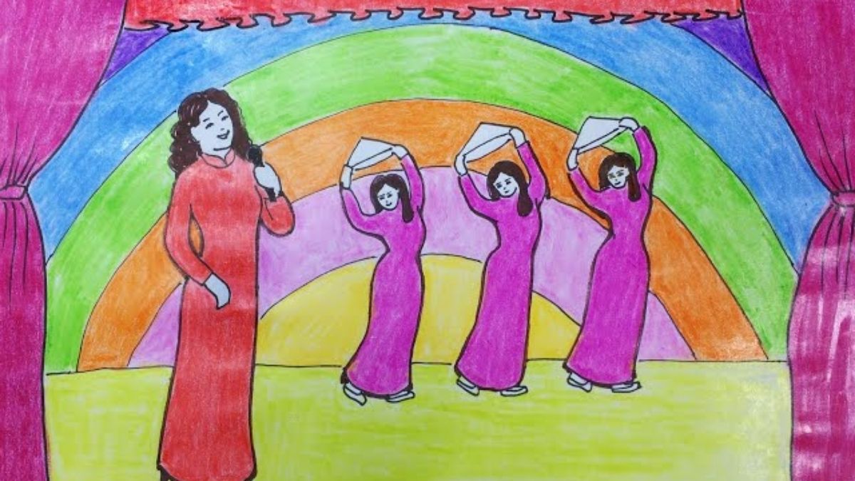 Tranh mẫu 4: ước mơ em làm ca sĩ