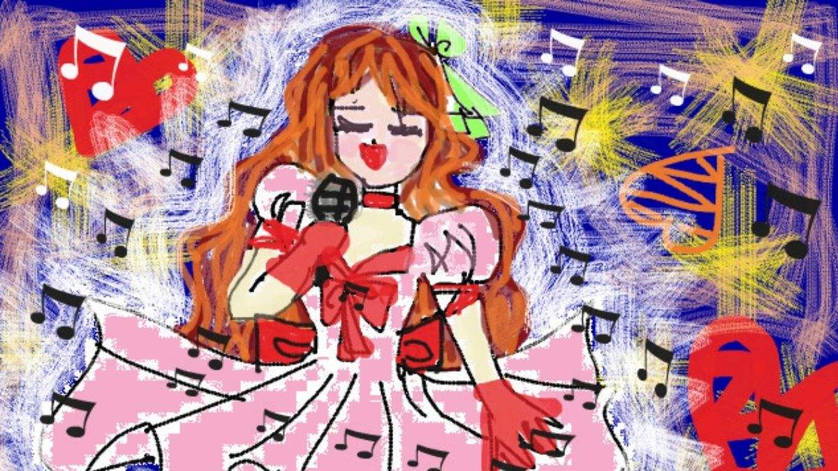 Tranh mẫu 5: ước mơ em làm ca sĩ