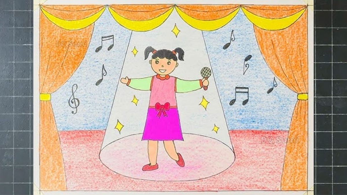 Tranh mẫu 8: ước mơ em làm ca sĩ