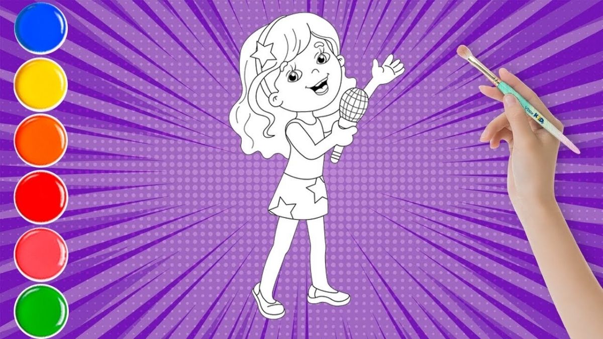 Tranh mẫu 9: ước mơ em làm ca sĩ