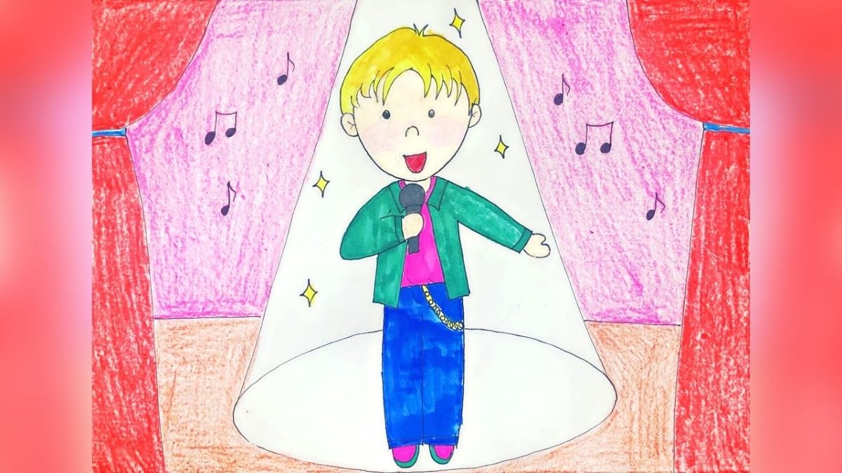 Tranh mẫu 10: ước mơ em làm ca sĩ