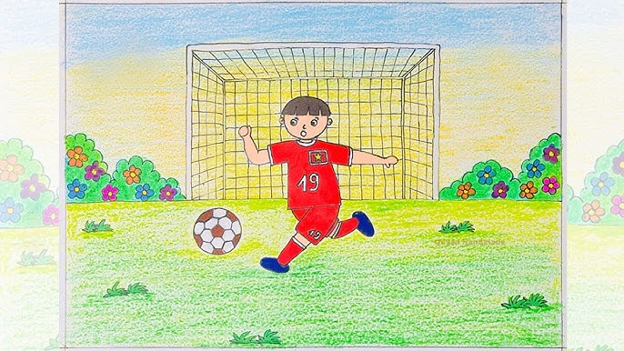 Tranh mẫu 1: ước mơ của em làm cầu thủ