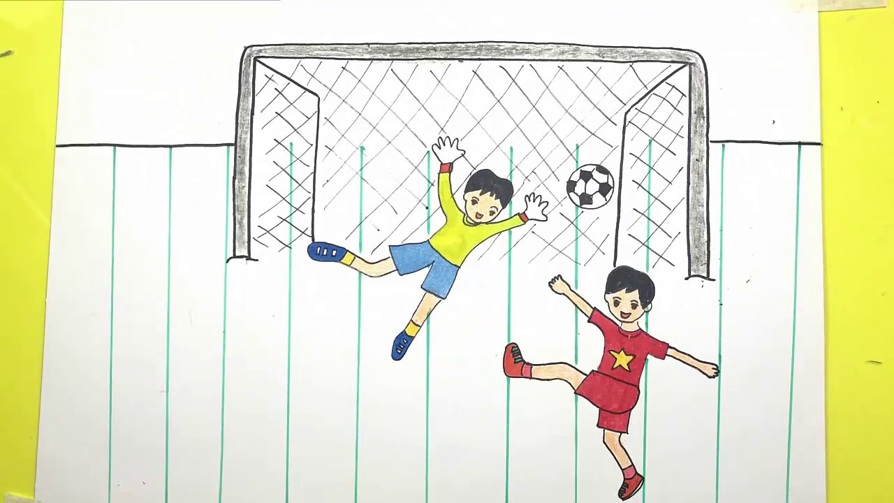 Tranh mẫu 2: ước mơ của em làm cầu thủ
