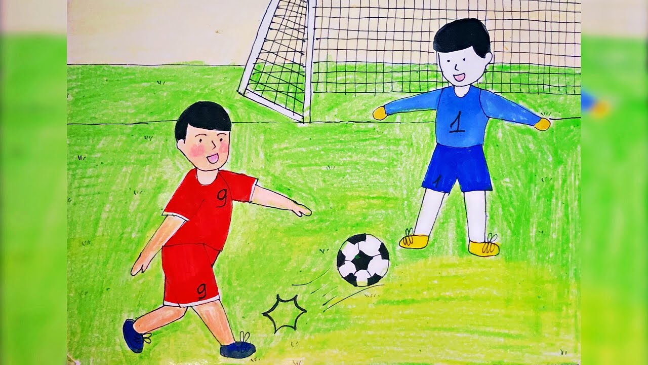 Tranh mẫu 4: ước mơ của em làm cầu thủ