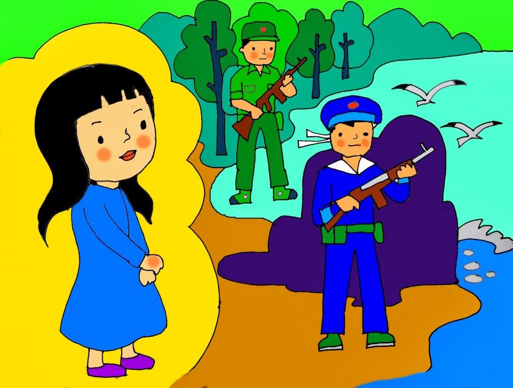 Tranh mẫu 6: ước mơ em làm chú bộ đội