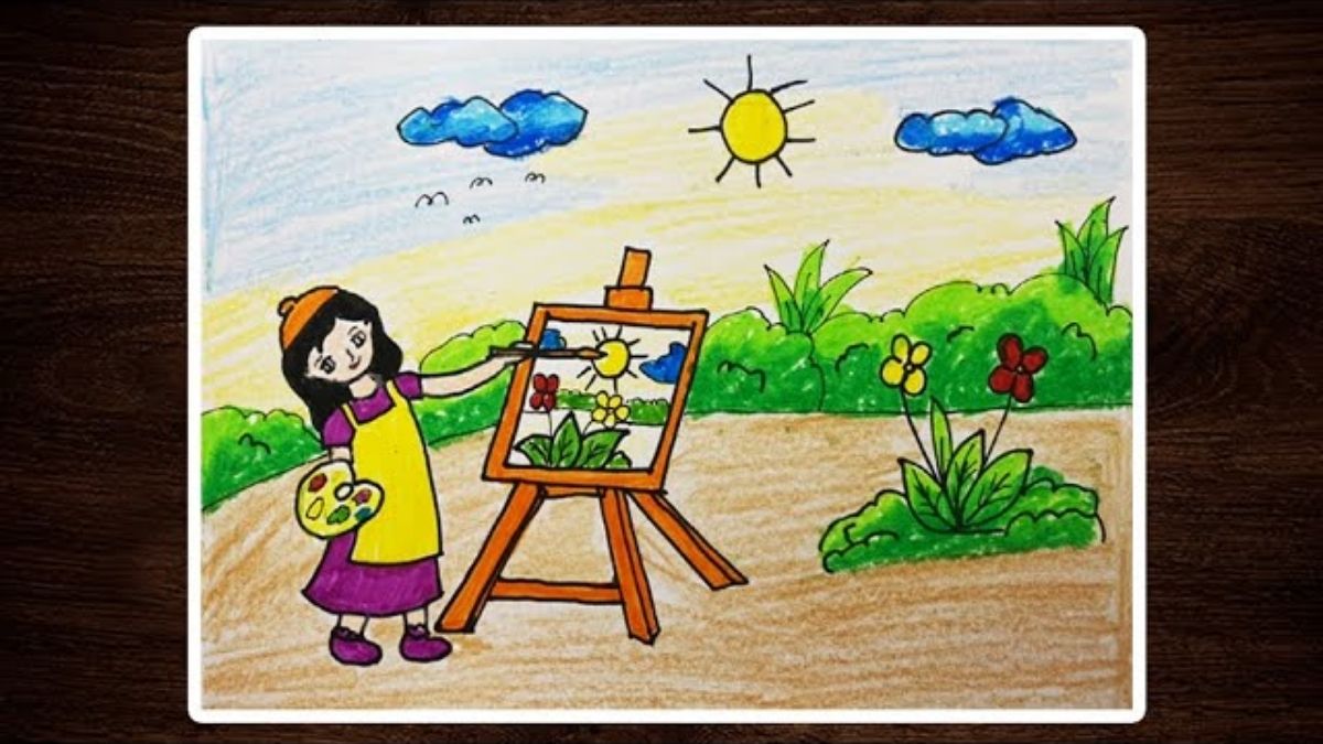 Tranh mẫu 5: ước mơ của em làm hoạ sĩ