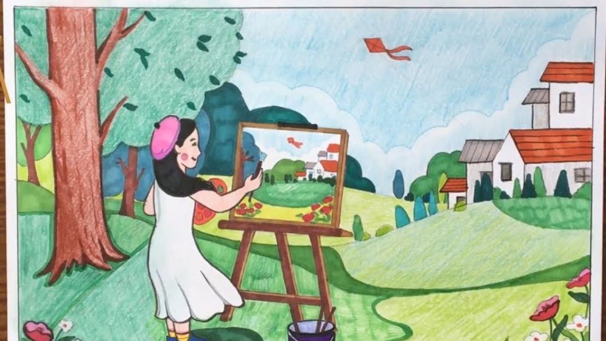 Tranh mẫu 6: ước mơ của em làm hoạ sĩ