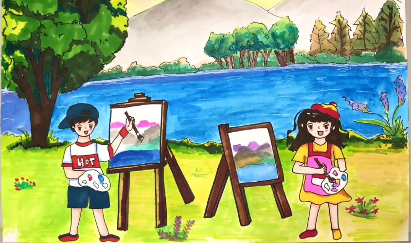 Tranh mẫu 8: ước mơ của em làm hoạ sĩ